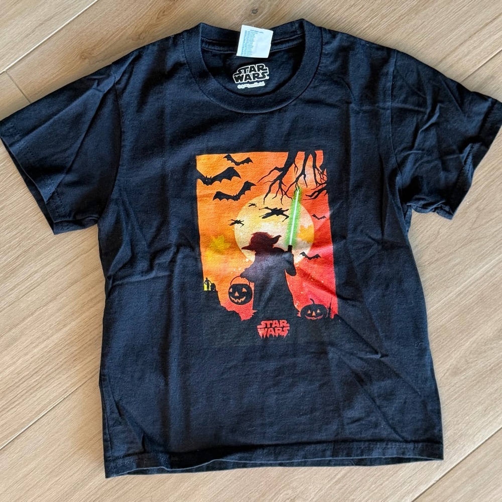 Kids Black and Orange Star Wars Tee